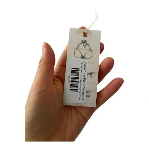 NWT High Neck One Piece Monokini Swimsuit Cut Out White Large - Picture 12 of 16